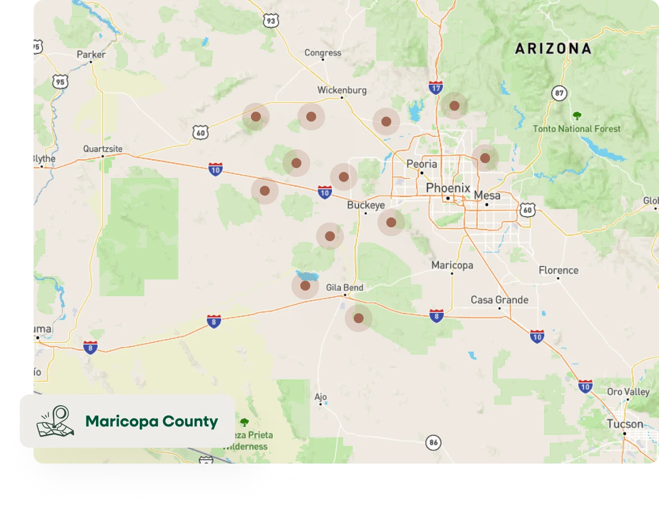 Phoenix, AZ map